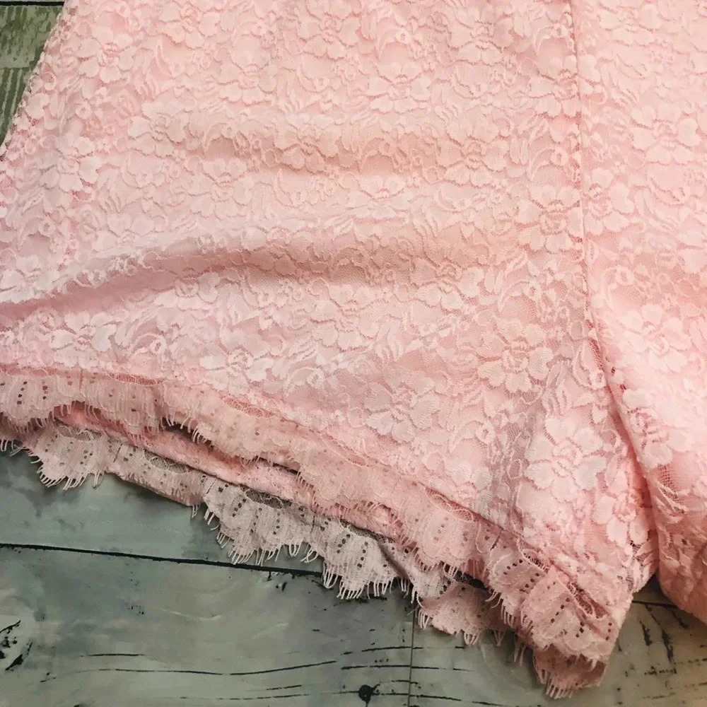 Bebe Mary's Rose Pink Lace Romper - Picture 4 of 8
